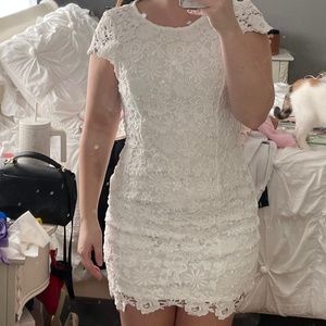 White open back floral dress